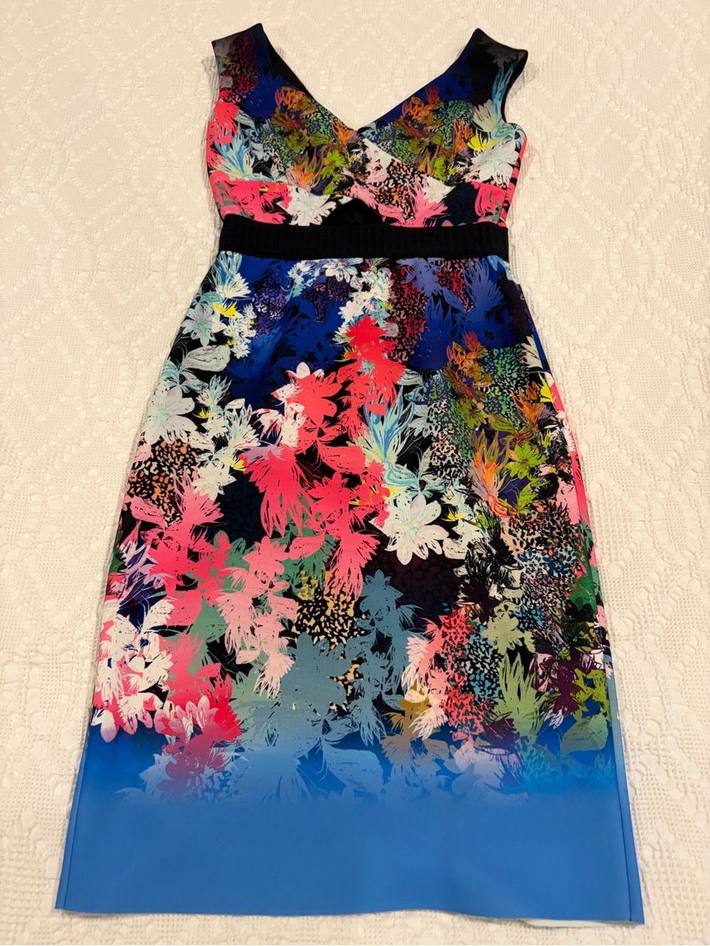 Milly Ombre Floral Print Sleeveless Sheath Dress
